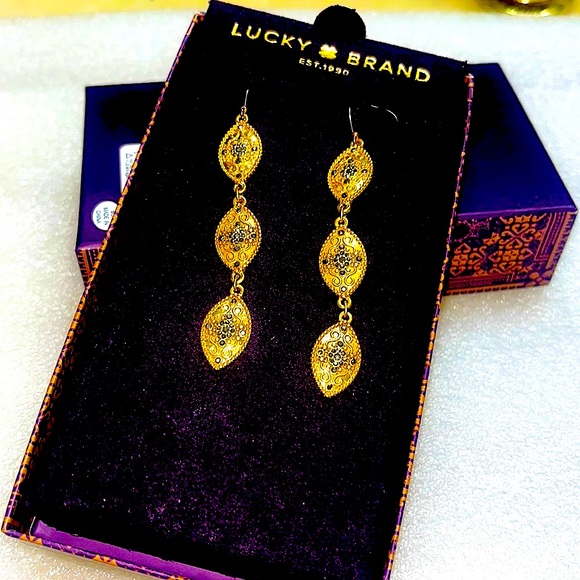 Lucky Brand EST -1990 Triple Drop Earrings - Picture 2 of 6